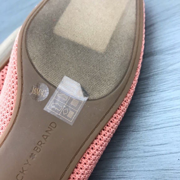 Lucky brand daneric rose pink crayon clay ballet flats slip on square toe size10 - Picture 4 of 9